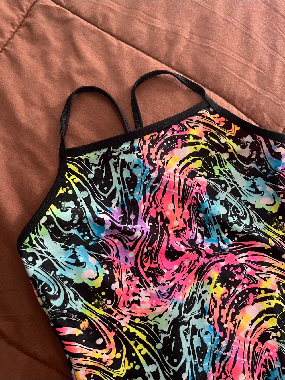 Neon Swirl One-Piece Swimsuit